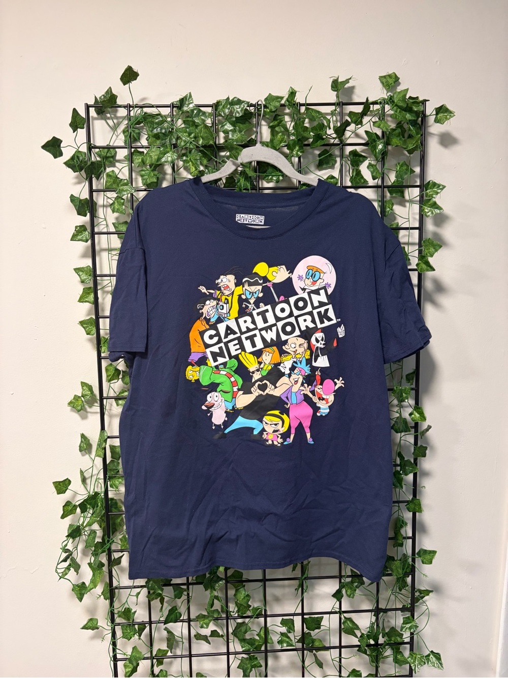 Cartoon Network White Logo on Navy Tee